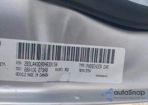 2009 Dodge Charger Se from USA, damaged, VIN 2B3LA43D99H639150